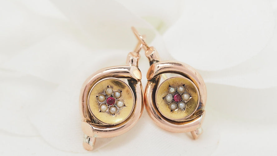 Boucles d'oreilles 20mm Boucles d'oreilles Or rose Perles fines 58 Facettes 32444