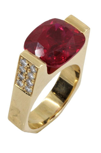 Bague 51 BAGUE DE CRÉATEUR RUBIS ET DIAMANTS 58 Facettes 049491