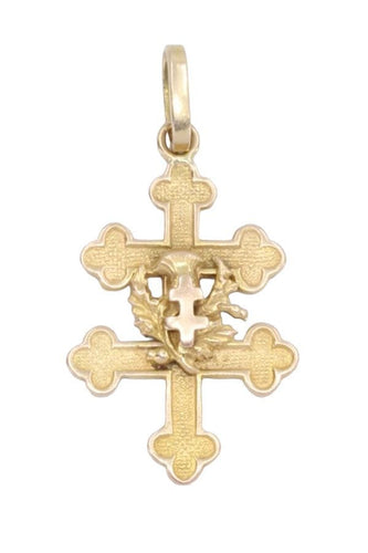 Pendentif CROIX DE LORRAINE ANCIENNE 58 Facettes 060171