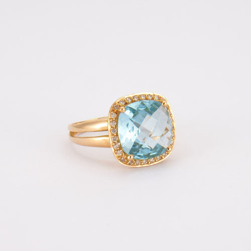 Bague 62 Bague Cocktail Topaze bleue 58 Facettes