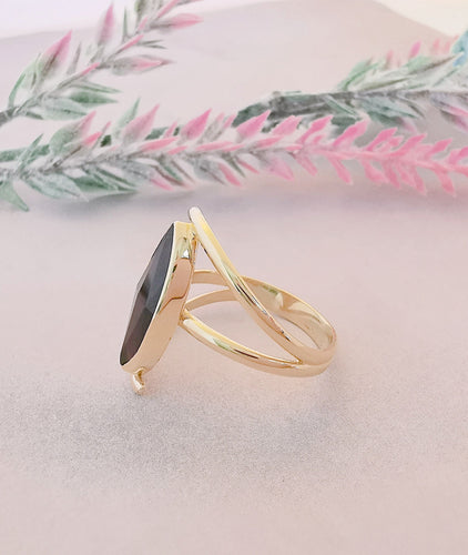 Bague Bague Marquise Grenat Or Jaune 58 Facettes AB 1072