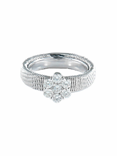 Bague 52 Bague Grande Fleur Diamants 58 Facettes