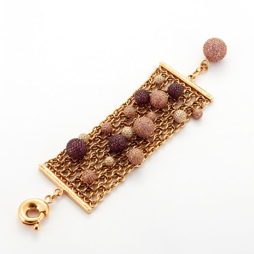 Bracelet DE GRISOGONO – Bracelet Boules Saphirs roses Rubis Diamants 58 Facettes