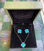 Collier Collier Van Cleef & Arpels Alhambra Vintage Turquoise Or Gris 58 Facettes BS142