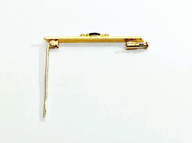 Broche Broche barrette Or jaune et blanc Saphir Diamants 58 Facettes 3213/1