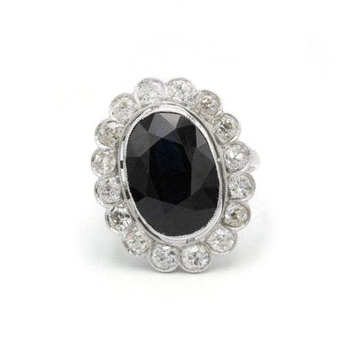 Bague Bague Platine, Diamants & saphir 58 Facettes 230108R