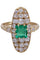 Bague 53 BAGUE MARQUISE ÉMERAUDE ET DIAMANTS 58 Facettes 071511