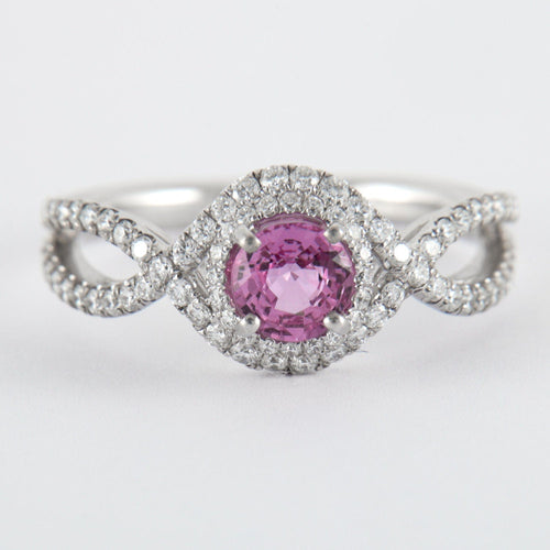 Bague 52 Bague Tentation Saphir Rose Diamants 58 Facettes 2.314