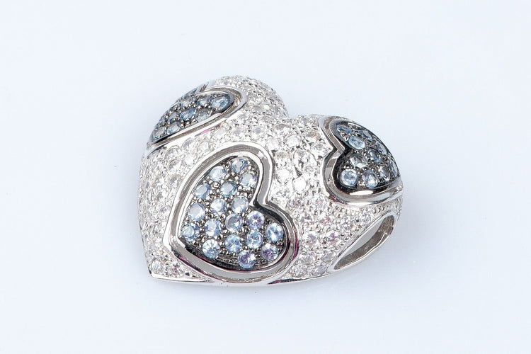 Pendentif Pendentif coeur en or blanc 58 Facettes 111.30249-59