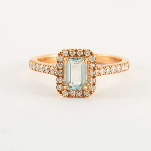 Bague 51 Bague Aigue-marine Diamants 58 Facettes