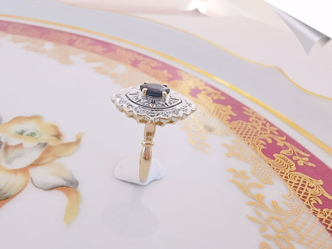 Bague Bague Marquise Saphir Diamants 58 Facettes AA 1512