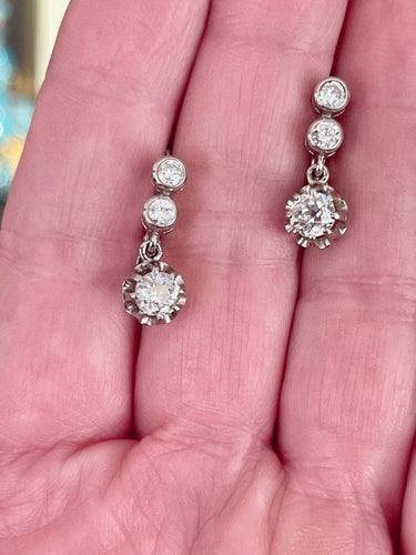 Boucles d'oreilles Boucles d'Oreilles Platine Et Diamant 58 Facettes