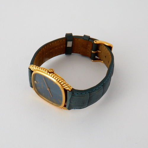 Montre Montre mécanique MATHEY-TISSOT Or jaune/cuir bleu 58 Facettes