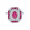 Bague 53 Bague style Art Déco Diamants et Rubis 58 Facettes