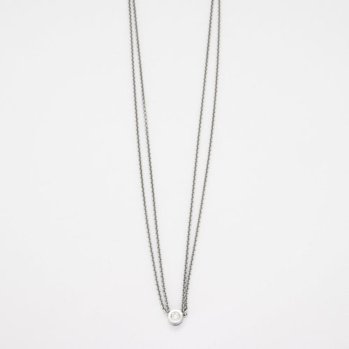 Collier Collier or gris, diamant 58 Facettes HS20354