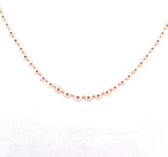 Collier Collier de perles ancien fermoir or et diamants 58 Facettes