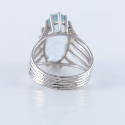 Bague 52 Bague Aigue-marine 58 Facettes JE76