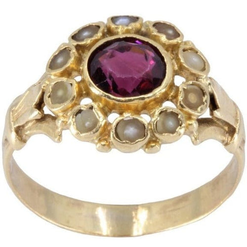 Bague Bague Napoléon III, perles, grenat 58 Facettes 063391