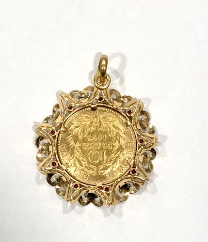 Pendentif Ravissant pendentif or jaune pièce Napoléon III 10 francs 58 Facettes