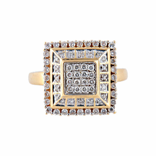 Bague 50 Bague Carrée Pavage Diamants 58 Facettes