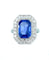Bague Bague style Art-Deco or blanc, saphir et diamants 58 Facettes