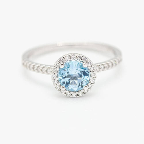 Bague 54 Bague Or blanc Diamants Topaze 58 Facettes D359674LF