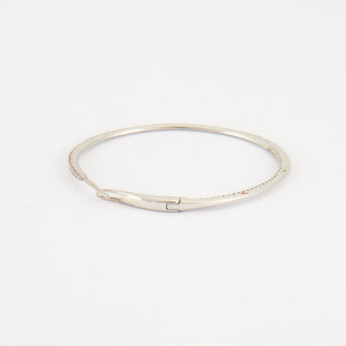 Boucles d'oreilles Créoles en Or blanc, diamants 58 Facettes