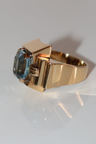 Bague 54 Bague TANK aigue-marine 58 Facettes 542