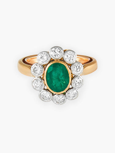 Bague Bague Marguerite Emeraude et diamants 58 Facettes HS21115