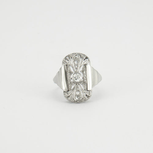 Bague 49 Bague Art Déco, diamants 58 Facettes