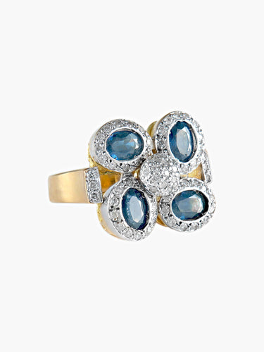 Bague 52 Bague Saphirs et Diamants 58 Facettes