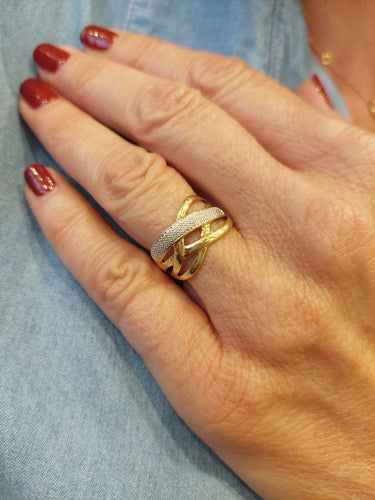 Bague BAGUE ENTRELACÉE DIAMANTS 58 Facettes 072081