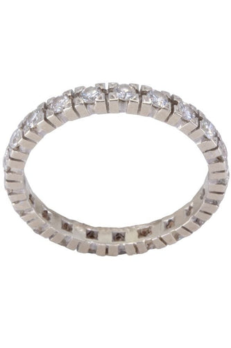 Bague 60 Alliance Or blanc Diamants 58 Facettes 077111