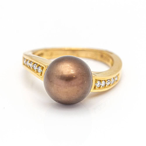 Bague 55.5 Bague LARGÉ Or, Perle et Diamant 58 Facettes D359665LF