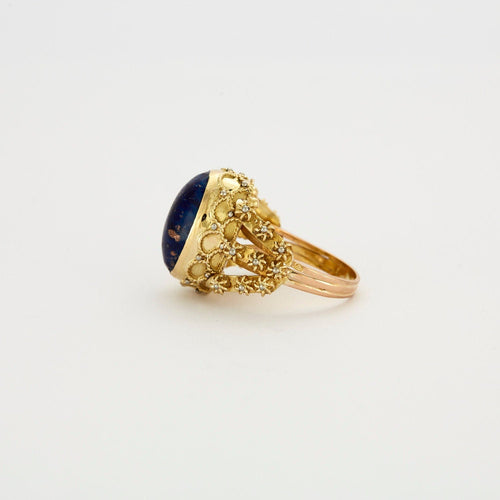 Bague 58.5 Bague Or jaune Lapis-lazuli 58 Facettes