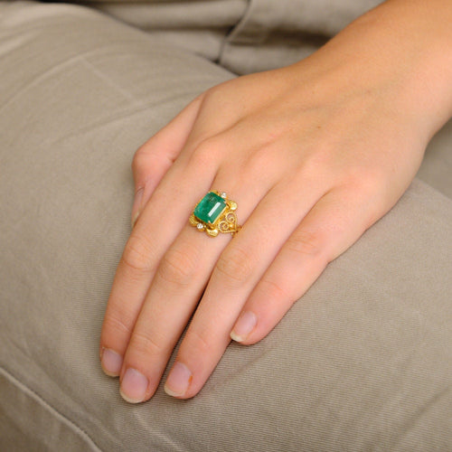 Bague 55 Bague Emeraude Diamants 58 Facettes ALGU19