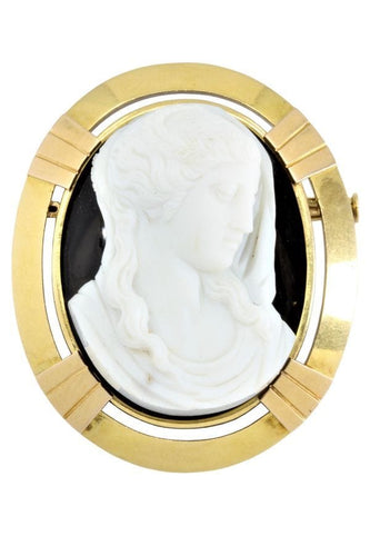 Broche BROCHE CAMÉE ONYX ANCIEN 58 Facettes 045721