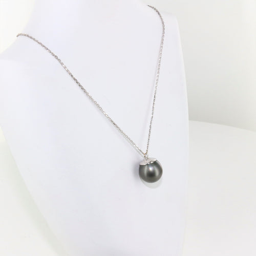 Collier Collier perle de Tahiti en or blanc 58 Facettes