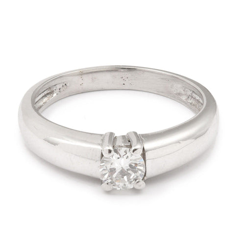 Bague Bague Jonc Solitaire en or gris, diamants 58 Facettes BD181