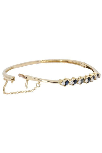 Bracelet Bracelet jonc en or jaune, diamant, saphir 58 Facettes 063191