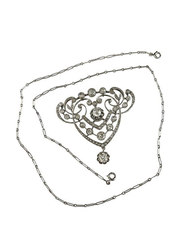 Pendentif Pendentif Guirlande Belle époque platine et diamants 58 Facettes 1102168