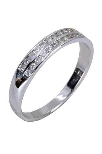 Bague 53 DEMI-ALLIANCE MODERNE DIAMANTS 58 Facettes 059541
