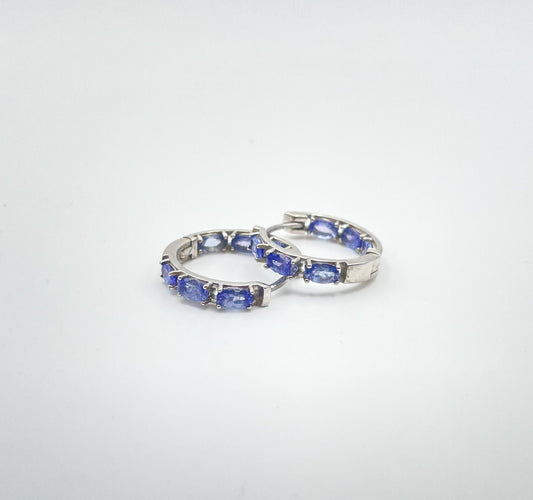 Boucles d'oreilles Boucles d'oreilles créoles Argent Tanzanites 58 Facettes