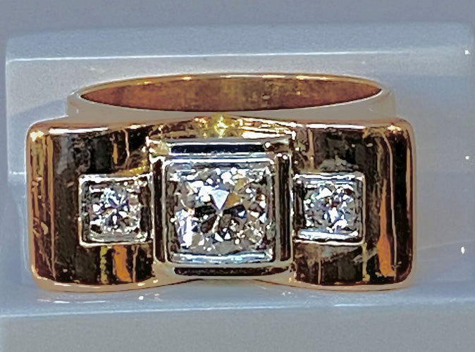 Bague Bague TANK en or jaune & diamants 58 Facettes