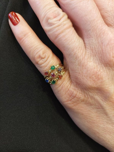 Bague 53 BAGUE TUTTI FRUTTI NAPOLÉON III 58 Facettes 069381