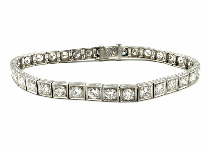 Bracelet Bracelet Art Déco or platine et diamants 58 Facettes