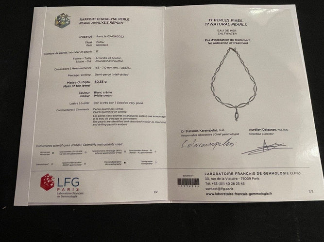 Collier Collier En Platine Et Perles Fines 58 Facettes 1026436