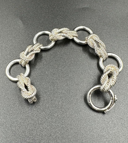 Bracelet HERMÈS. Bracelet vintage argent 800 58 Facettes
