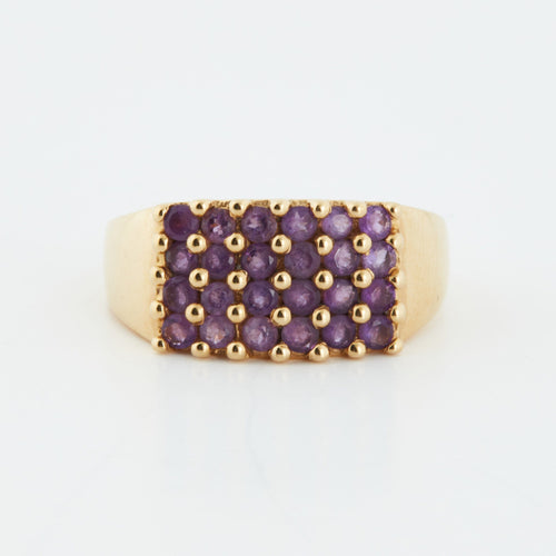 Bague 54 Bague Or jaune Améthystes 58 Facettes REF 9060/14