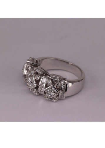 Bague Bague Art Déco Or blanc et Diamants 58 Facettes RNG2508